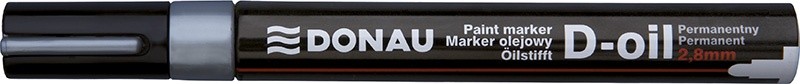 წყალგამძლე პერმანენტ მარკერი (უშლადი) DONAU D-OIL 2.8მმ ვერცხლისფერი