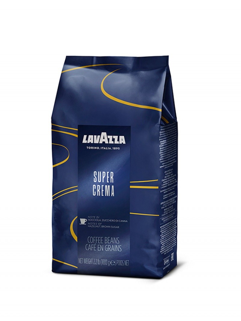 ყავის მარცვლები "LAVAZZA / ლავაცა" SUPER CREMA ESPRESSO BLUE 1 კგ (ლავაზა)