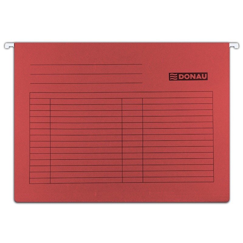 ჩამოსაკიდი ფაილი A4 ზომა DONAU ფირნიშით წითელი (5ცალი)