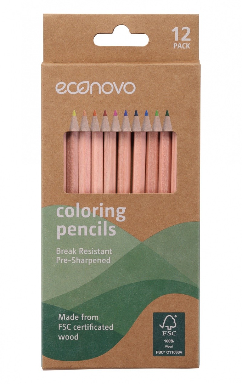 COLOR PENCIL, ECONOVO, FSC, 3MM, 12PCS