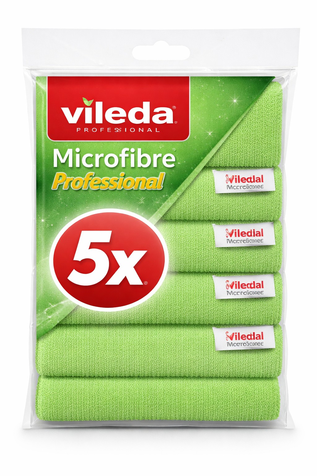 ტილო მიკროფიბრა VILEDA PROFESSIONAL MICROTUFF 36x36სმ, მწვანე, 5 ცალიანი შეფუთვა